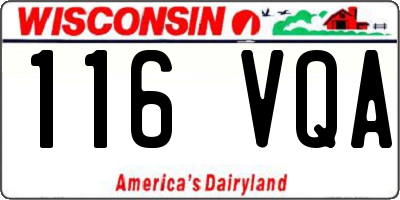 WI license plate 116VQA
