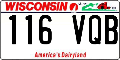 WI license plate 116VQB