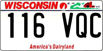 WI license plate 116VQC