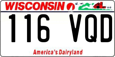 WI license plate 116VQD
