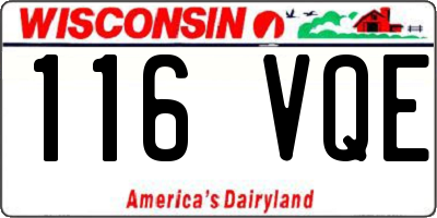 WI license plate 116VQE