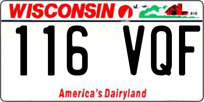 WI license plate 116VQF
