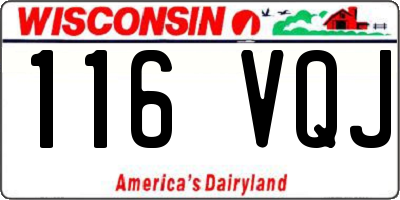 WI license plate 116VQJ