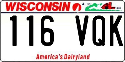 WI license plate 116VQK