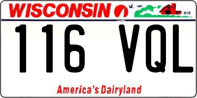WI license plate 116VQL