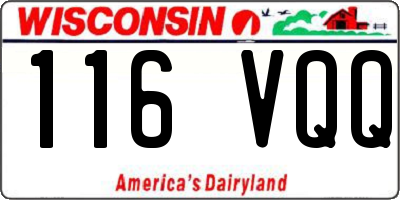 WI license plate 116VQQ