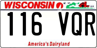 WI license plate 116VQR