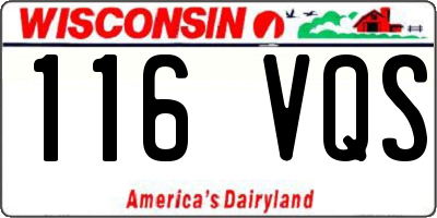 WI license plate 116VQS