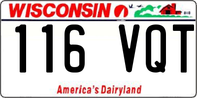 WI license plate 116VQT