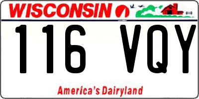 WI license plate 116VQY