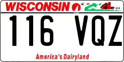 WI license plate 116VQZ