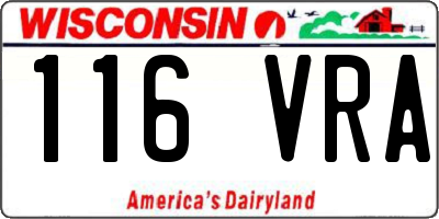 WI license plate 116VRA