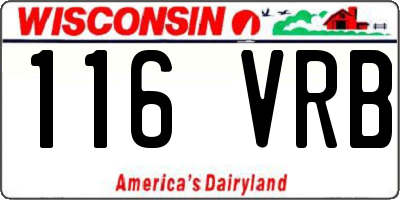 WI license plate 116VRB