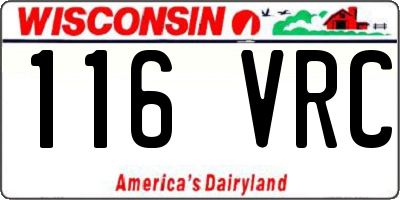 WI license plate 116VRC
