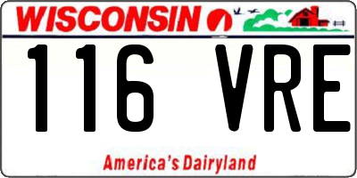 WI license plate 116VRE