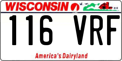 WI license plate 116VRF