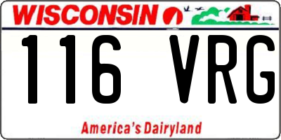 WI license plate 116VRG