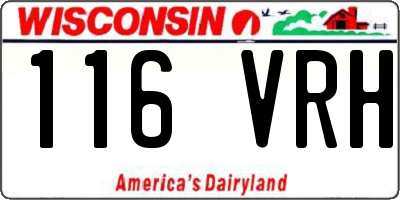 WI license plate 116VRH