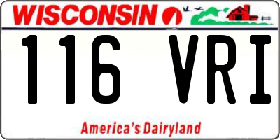 WI license plate 116VRI