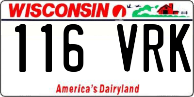 WI license plate 116VRK