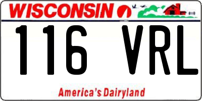 WI license plate 116VRL