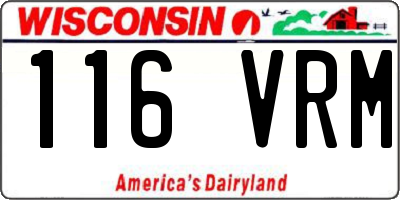 WI license plate 116VRM