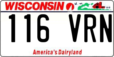 WI license plate 116VRN