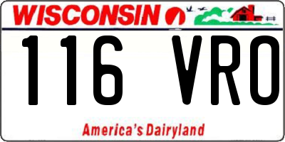 WI license plate 116VRO