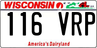 WI license plate 116VRP