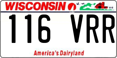 WI license plate 116VRR