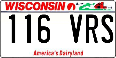 WI license plate 116VRS