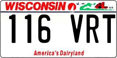 WI license plate 116VRT