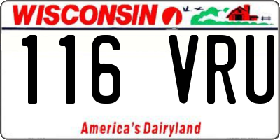 WI license plate 116VRU
