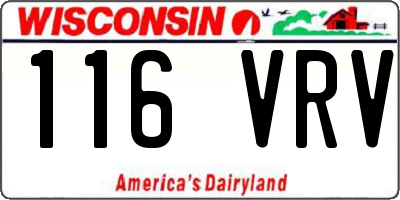 WI license plate 116VRV