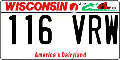 WI license plate 116VRW