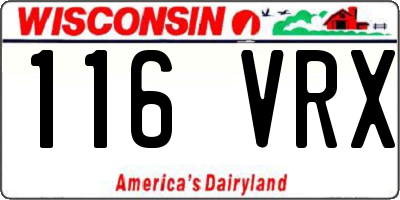 WI license plate 116VRX