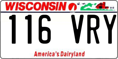 WI license plate 116VRY