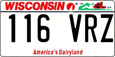 WI license plate 116VRZ