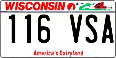 WI license plate 116VSA
