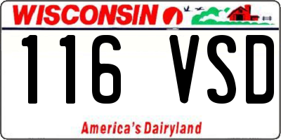 WI license plate 116VSD