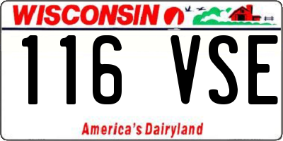 WI license plate 116VSE