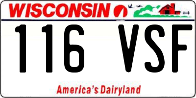 WI license plate 116VSF