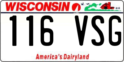 WI license plate 116VSG