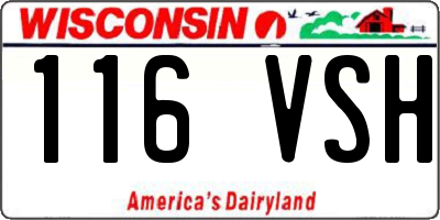 WI license plate 116VSH