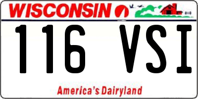 WI license plate 116VSI