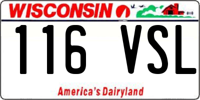 WI license plate 116VSL