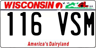 WI license plate 116VSM
