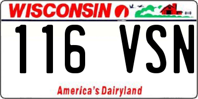 WI license plate 116VSN