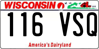 WI license plate 116VSQ