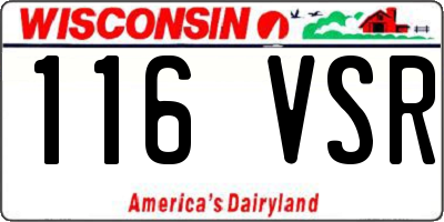 WI license plate 116VSR